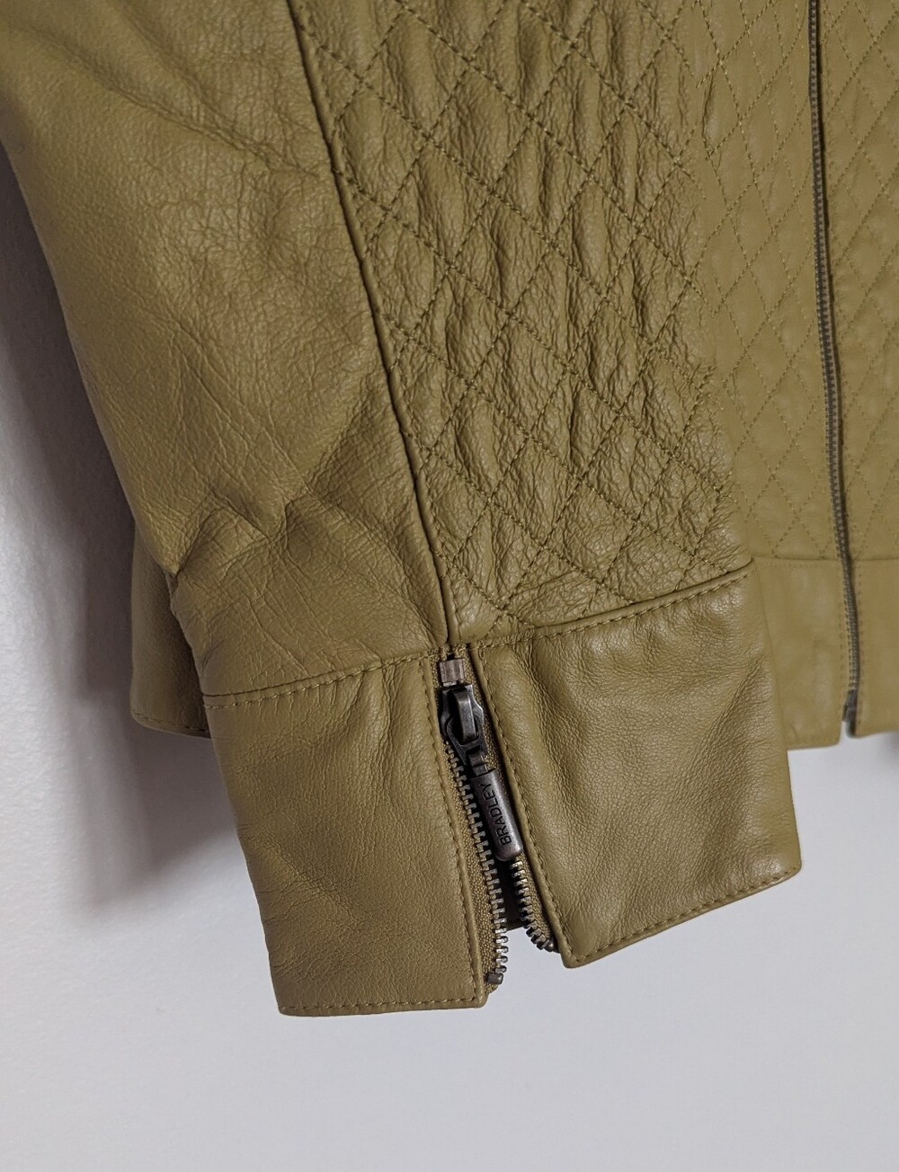 Bradley Bayou Green Quilted Leather Jacket Green - Picture 8 of 8